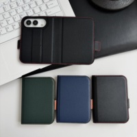Étui portefeuille en cuir PU pour iPhone Duo avec dragonne, antichute, protection intégrale, étui pliable pour Apple 18 Duo