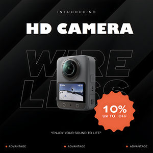 กล้องแอคชั่น 360 องศา 4K มุมกว้าง 180 องศา พร้อมเซ็นเซอร์ CMOS รองรับ MicroSD ระบบกันสั่นภาพ และกันน้ำได้ลึก 10 เมตร สำหรับ Osmo - Product Image 6