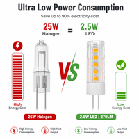 Ampoule LED G4 résidentielle à économie d'énergie, 33 LED, courant constant, sans scintillement, 12V AC/DC, 2,5W, 270LM, Ra>80, en verre