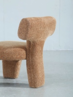 Velours sherpa Unique minimaliste salon salle à manger lumière luxe riz rose tissu chaise d'appoint sans bras chaise en bois massif