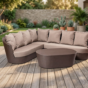 Sofá Seccional en Forma de L de 7 Plazas con Mesa, Sofá de Exterior Tejido, Conjunto de Salón para Patio - Product Image 4