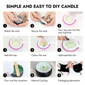 Kit de fabrication de bougies DIY complet en cire d'abeille et de soja de 500 ml, chauffe-cire intelligent, vente chaude - Product Image 5