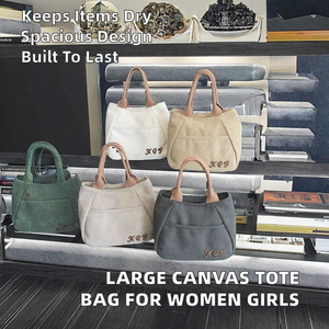 Waterproof Lightweight <b>Large</b> Capacity 6L <b>Canvas</b> Tote <b>Bag</b> for Girls Women Durable Double Strap Outdoor Portable Storage - Product Image 2