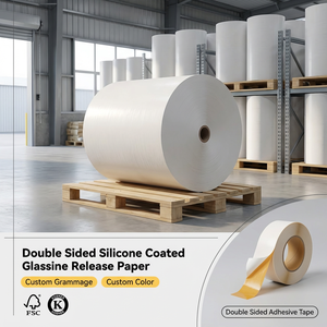 Premium Custom Grammage Tear Resistant <strong>White</strong> Double Sides Silicone Coated Glassine Release <strong>Paper</strong> for Double-sided Adhesive Tape - Product Image 1