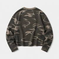 Camiseta Charlo de Camuflaje de Punto Grueso con Manga Larga Acanalada, Estilo Urbano para Hombre, con Logotipo Personalizado, OEM, ODM, Venta al por Mayor