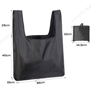 Oxford <b>Foldable</b> Shopping <b>Bag</b> Large Size Black Waterproof Grocery Carry <b>Bag</b> - Product Image 5