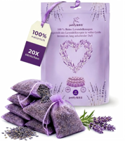 Sachets parfumés à la lavande faits à la main, à base de bourgeons de lavande séchés authentiques, parfum naturel à base de plantes, pochette décorative