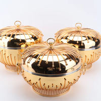 Ensemble chauffe-plats de luxe moderne 3 pièces 3,5L 4,5L 5,5L en acier inoxydable, casseroles isothermes pour la fête de l'Aïd Moubarak