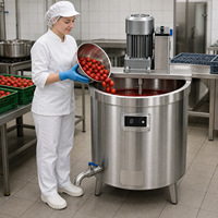 Hete verkoop RVS saus- en jamkookketel met automatische roerder, gas-elektrische industriële mengpot voor voedingsfabrieken