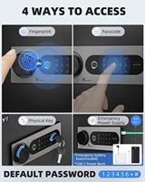 Caja Fuerte Biométrica con Huella Dactilar, Cajas Fuertes para el Hogar con Bolsa Ignífuga, Caja Fuerte de Seguridad con Panel Táctil Digital para Dinero, Efectivo, Documentos, Hogar y Oficina