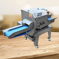 Machine à trancher la viande électrique industrielle en acier inoxydable, trancheuse à viande cuite