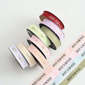 Ceinture en satin de 2,5 cm en gros avec ruban floral à lettres anglaises, décoration bouquet de fleurs, cadeau de luxe fait main pour anniversaires - Product Image 3