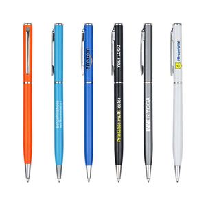 RTS Custom Logo Business Exquisite Modern Colorful Matte Metal Aluminum Rod Phone Stand Gift Ballpoint <b>Pen</b> with Black Ink - Product Image 3