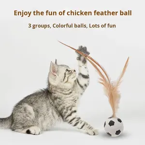 All'ingrosso Palla Interattiva Elastica Piuma Sport Divertente Pet Giocattolo per Gatti <span class=keywords><strong>e</strong></span> Cani Allevia la Noia artefatto in Scatola di Imballaggio - Product Image 5