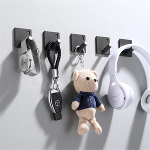 <b>Adhesive</b> Wall-Mounted Iron Gray Clothes <b>Hook</b> for Bathroom-Modern Single Punch-Free Installation - Product Image 2