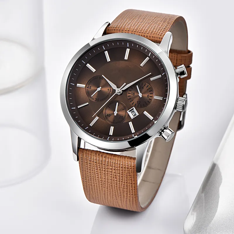 2021 Quartz Business Classic Trendy stainless steel leather men watch luxury watch bands mens watch OEM