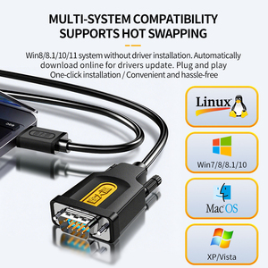 DYTECH-RS-232 USB 2.0 série DB9 9 broches adaptateur convertisseur câble 1.5M 3M 5M double FTDI chipset tresse pour Windows Linux MacOS - Product Image 4