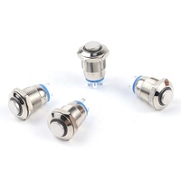 12-G10Y-N 12mm haut rond 1NO 2 Pin Position laiton Nickel momentané Mini On Off métal bouton poussoir interrupteur de verrouillage