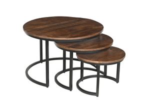 Juego de mesas de centro de diseño moderno de alta calidad, juego de 3 mesas de centro redondas de hierro/madera, muebles para sala de estar, colección a precio de mayoreo. - Product Image 2