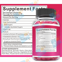 Gummies SUNI OEM/ODM à marque privée pour l'équilibre hormonal avec vitamine B6 et extrait de canneberge pour le soutien de l'humeur chez la femme