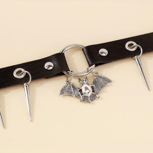 Chokers style western punk <span class=keywords><strong>rock</strong></span>, cuir gothique hip-hop serpent rivet collier de retenue chaînes de clavicule - Product Image 1