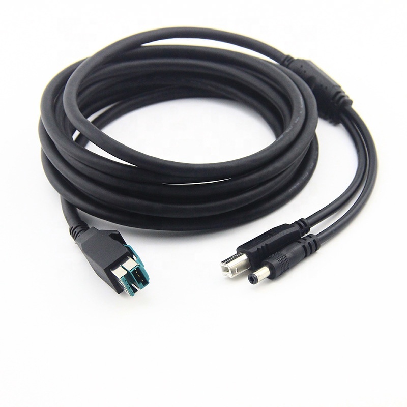 24V USB Printer Cable Splitter - Hosiden USB B Y Cable