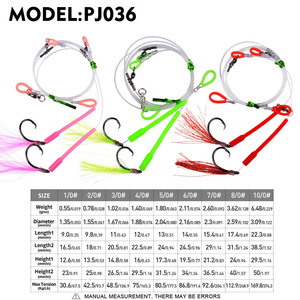 Vente en gros, nouveau lot de 2 pièces par sac, 1/0 #   à 10/0 #   Hameçons Renforcés 3 Couleurs Lumineux pour la Pêche au <span class=keywords><strong>Silure</strong></span> en Eau Salée - Matériel de Pêche au Gros Poisson - Product Image 2