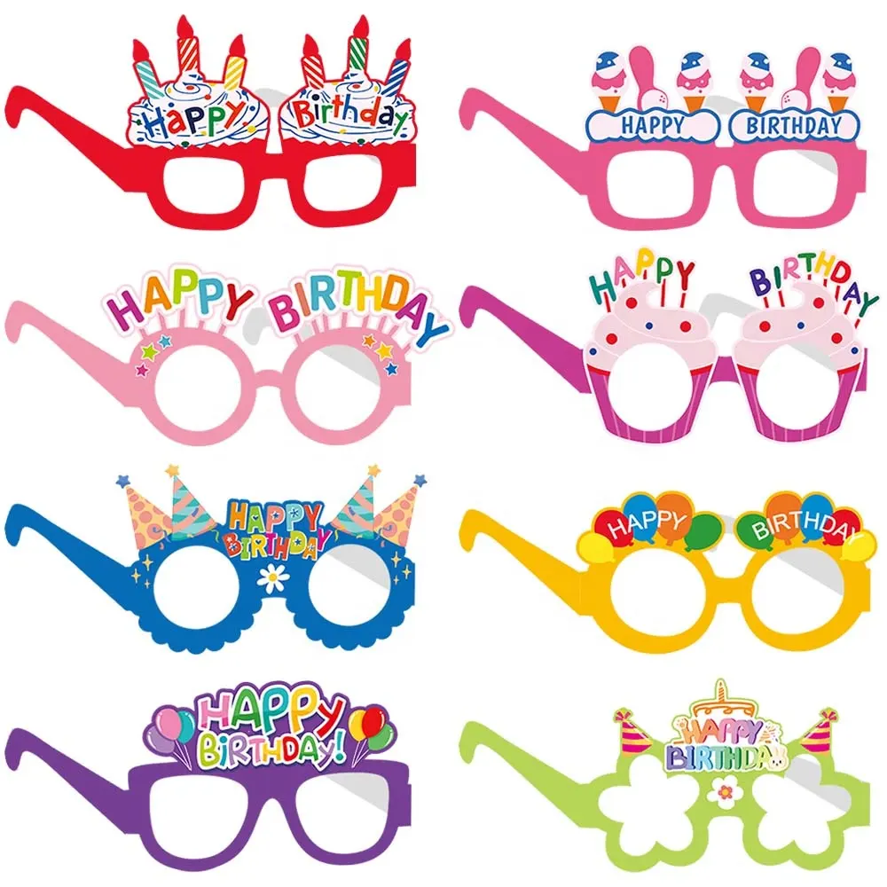Sản phẩm mới sinh nhật đảng Kính mắt trang trí sinh nhật Kính mát cho cô gái cậu bé sinh nhật đảng ủng hộ Mặt nạ mắt