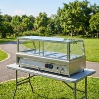 Bain-marie électrique en acier inoxydable avec couvercle en verre protecteur
