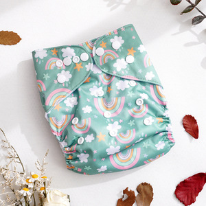 Happy Flute Vente en gros de couches lavables réutilisables en tissu suédé pour bébés, couches en tissu imperméables taille unique, douces - Product Image 3