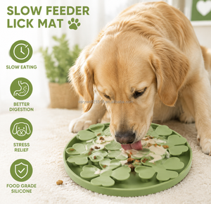 VaryWell Blumenförmige Runde Schnüffelmatte für Hunde und Katzen, Waschbare Puzzle-Decke zur Langsamfütterung und Nasentraining - Product Image 2