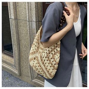 Sacs de plage pour voyages en plein air, sacs fourre-tout en corde de coton faits à la main, sac à main pour femme - Product Image 5