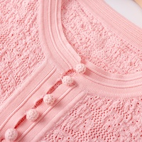 Setelan Rajut Tekstur Viscose Elegan 2 Potong |   Kardigan Lengan Panjang Model Crop + Gaun Maxi Mermaid Tanpa Lengan dengan Ruffle Asimetris