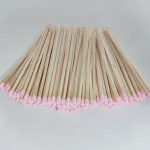 Bulk wooden long sticks hotel match decorate wholesale price pink matches