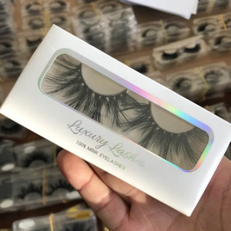 Retângulo caso cílios cílios de papel por atacado caixa de embalagem caixas de caixas de embalagem com design personalizado branco cílios lashes