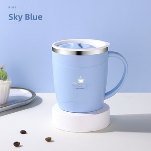Mug isotherme moderne et minimaliste en acier inoxydable 304 de 500 ml avec poignée et couvercle, idéal pour le café, le thé et l'eau au bureau – Cadeau - Product Image 6