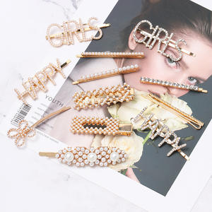 <span class=keywords><strong>Go</strong></span> Party – épingles à cheveux en perles de diamant pour filles, à la mode, avec lettre HAPPY, pinces à cheveux à fleurs, pinces à cheveux, Barrettes - Product Image 2