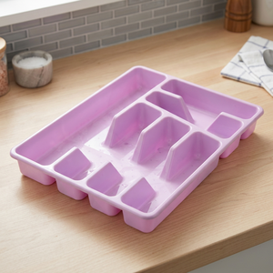 CATEEM MRD402 Grand porte-couverts multifonction en plastique rose écologique, organisateur pratique pour ustensiles de cuisine - Product Image 2