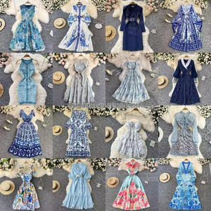Vestidos Casuales <span class=keywords><strong>de</strong></span> Moda Europea y Americana para Mujer, Impresos, Precio Bajo <span class=keywords><strong>de</strong></span> Fábrica, Venta Directa - Product Image 4