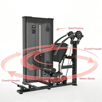 جهاز تمارين البطن بالألواح الفولاذية المتين لتدريب القوة، معدات للاستخدام في مراكز اللياقة البدنية التجارية