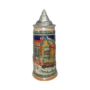 Essence Europe - Chope à <span class=keywords><strong>bière</strong></span> moderne en aluminium de 1 L avec réservoir en céramique, motif fleurs d'<span class=keywords><strong>Edelweiss</strong></span>, couvercle, pour l'Oktoberfest de Munich, Allemagne - Qualité supérieure - Product Image 1