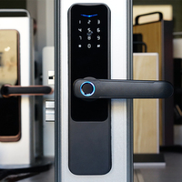 Kunci Pintu Pintar Digital Elektrik Keamanan Tinggi Tahan Air dengan Kartu Mekanik, Kartu Memori, Penyimpanan Cloud, Sidik Jari, dan Aplikasi Tuya