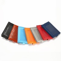 Dompet Kartu Identitas Lipat Kulit PU dengan Tali Leher dan Kantung Kartu ID untuk Staf