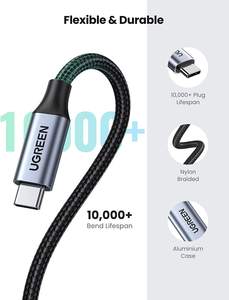 UGREEN <span class=keywords><strong>USB</strong></span> C Cable de extensión 1.5FT <span class=keywords><strong>USB</strong></span> C 3,2 Extensor Nylon trenzado Tipo C Cable macho a hembra - Product Image 2