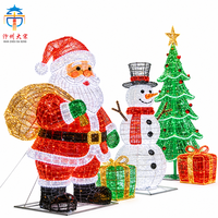 Juego de Faroles Navideños Gigantes para Exteriores con Diseño de Santa Claus, Muñeco de Nieve y Árbol de Navidad, Decoración LED para Parques, Plazas y Jardines