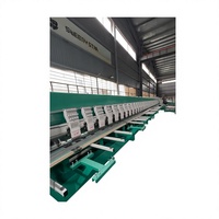 Machine à broder industrielle à 15 têtes, 9 aiguilles, équipement de broderie automatique à plat pour usine de vêtements