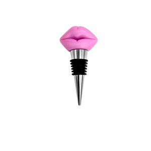 Pink Lip Wine Stopper Silver Aluminum Alloy Bottle Seal For Wine Bottles - Product Image 1