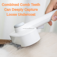 Brosse autonettoyante 2-en-1 pour animaux de compagnie, peigne réglable pour l'élimination des poils de chat et de chien