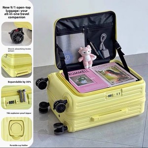 <span class=keywords><strong>Valise</strong></span> à roulettes multifonctionnelle à grande capacité, ouverture latérale, 20 pouces, extensible, avec verrou, ensemble <span class=keywords><strong>de</strong></span> valises - Product Image 6