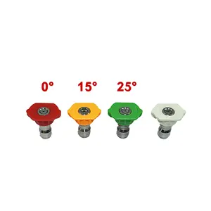 Multiple Degree Washer Spray Nozzle Tips Quick Pressure Washer Nozzle, 1/4", 5-Pack